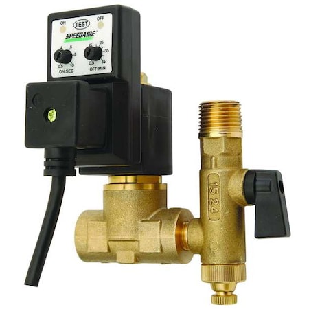 Speedaire Auto Drain Valve, Drain Size 1/2", 1.6 gpm 53CE42