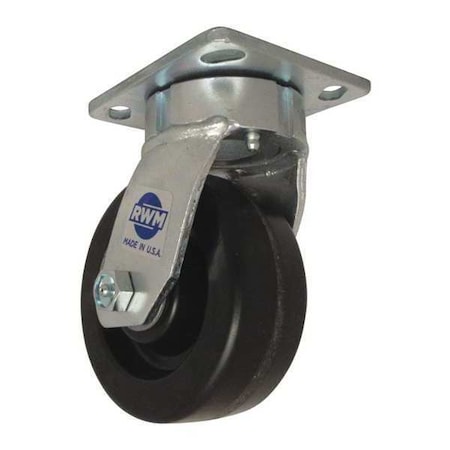 Rwm Kingpinless Swivel Plate Caster, 1200 lb. 65-DUR-0620-S