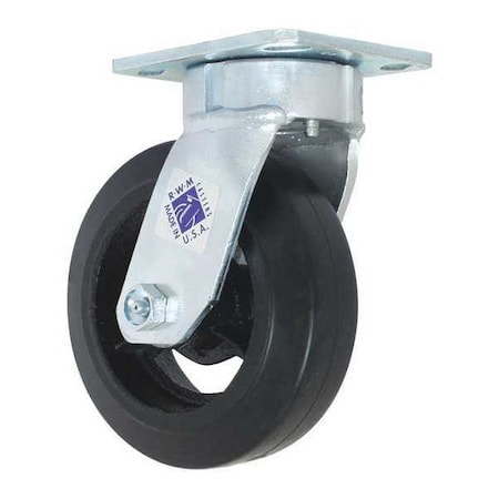 Rwm Kngpnls Plte Cstr, Swvl, Rbr, 6", 410 lb. 65-RIR-0620-S-43ST