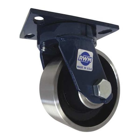 Rwm Kingpinless Swivel Plate Caster, 5000 lb. 75-FSR-0625-S