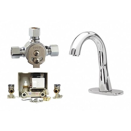 Toto Sensor Single Hole Mount, 1 Hole Mid Arc Bathroom Faucet, Polished chrome TEL155-D10EM#CP
