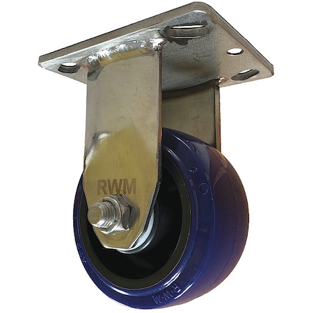 Rwm Rigid Plate Caster, 600 lb., 95 Shore A S65-UPC-0420-R