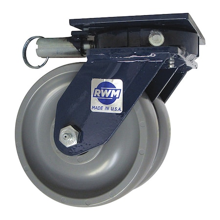 Rwm Dual Wheel Kingpinless Caster, Nyln, 6" 2-75-GTB-0620-S-SL