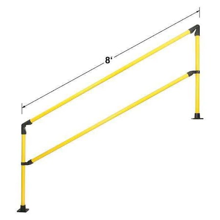 Hollaender Stair Railing, Steel, 5" H, 96" L 50251