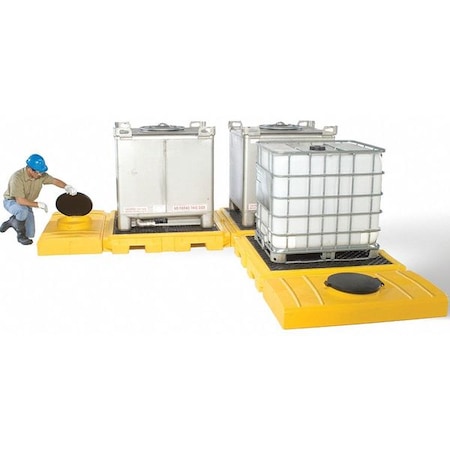 Ultratech Spill Pallet, 355 gal Spill Capacity, 0 Drums, 9,000 lb Load Capacity, Polyethylene 1126
