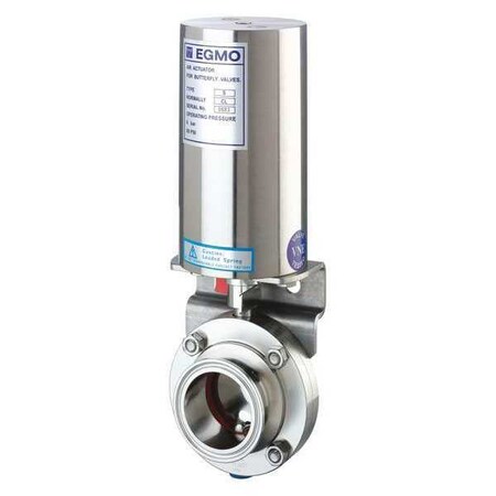 Zoro Select Butterfly Valve, 1" Tube Size, Clamp 51C1.0AS/SCSRC-XX