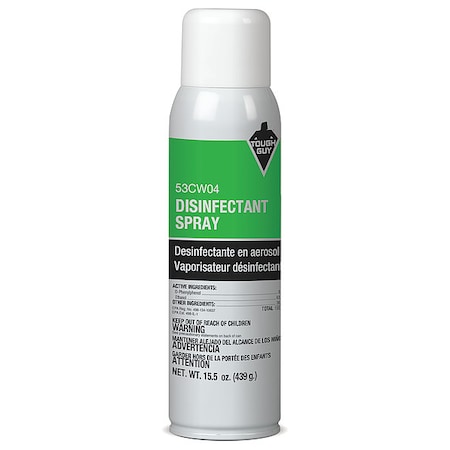 Tough Guy Disinfectant, 15.5 oz, Aerosol Can, Ready-To-Use, Floral 53CW04