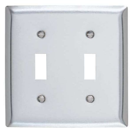Legrand Toggle Switch Opening, Number of Gangs: 2 Stainless Steel, Brushed Finish, Silver SS2