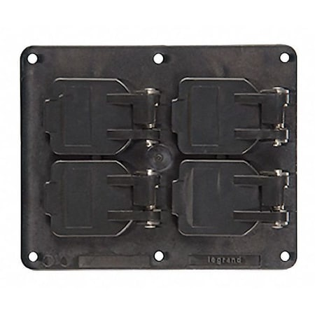 Legrand 2 -Gang Horizontal or Vertical Weatherproof Cover, 4-17/64" W 3260WBK