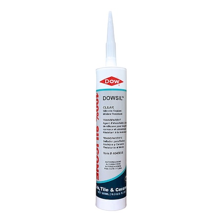 Dowsil Silicone Sealant, 10 oz, Cartridge, White, Silicone Base, Tub/Tile/Ceramic 4045039