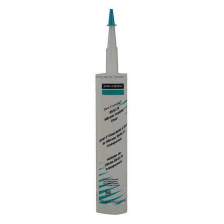 Dowsil Silicone Sealant, 10 oz, Cartridge, Clear, Silicone Base, HVAC/R 4045032