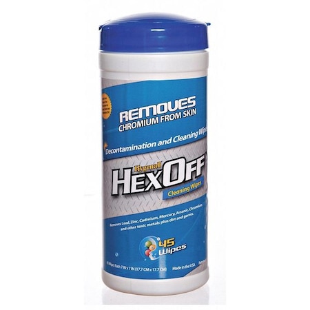 HYGENALL HEXOFF Heavy Metal Removing Wipes, Canister, PK12 HX45NRCN