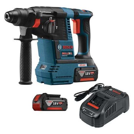 Bosch Rotary Hammer Kit, 18V, Keyless Chuck GBH18V-26K