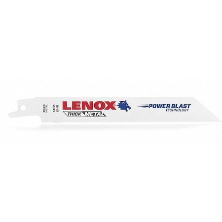 LENOX 6" L x 14 TPI Metal Cutting Steel Reciprocating Saw Blade, 50 PK 22756OSB614R