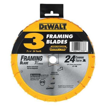 Dewalt 24-Teeth Circular Blade, CombInation (3 Pack) DW3578B3