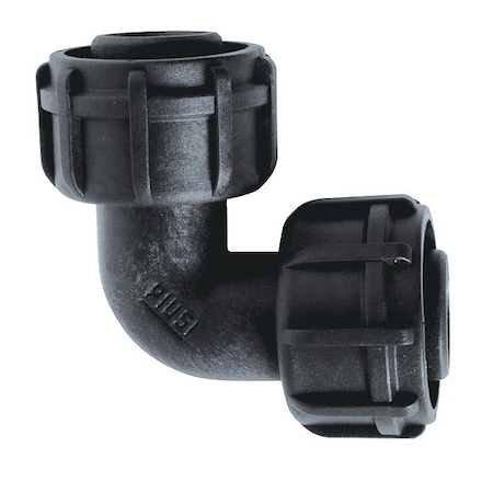 Piusi Fitting, PlasticBody, 90Outlet, 1inBSP F16433000