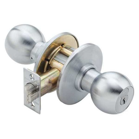 BEST Knob Lockset, 2-3/4" Backset, Mechanical 8K37AB4DSTK626