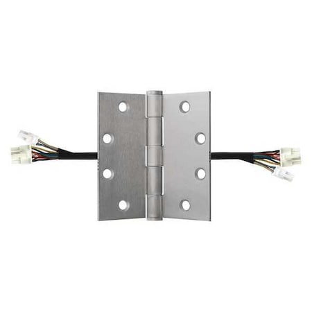 Best Electrified Hinge, Steel, Full Mortise Mounting, 4 1/2 in Leaf W x 4 1/2 in Leaf H, Satin Chrome CECB179-12C45X45US26DQUICKCONNECT