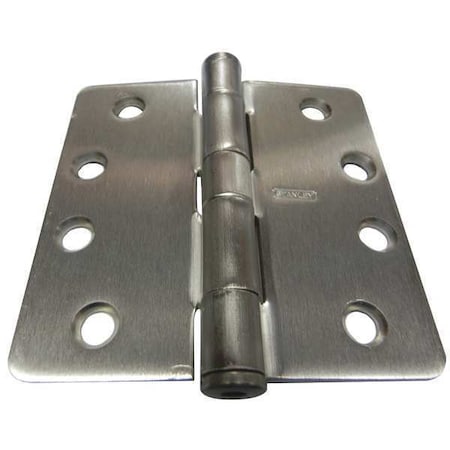 Best Door and Butt Hinge, Steel, Full Mortise Mounting, 2 in Leaf W x 4 in Leaf H, Satin Nickel RDF1791/4R4X4SWDRHINGE15STL