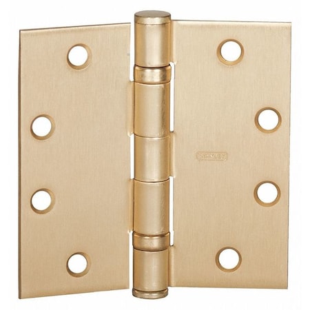 Best Door and Butt Hinge, Steel, Full Mortise Mounting, 1 1/2 in Leaf W x 4 1/2 in Leaf H, Satin Brass FBB17945X45DOORHINGE4STL