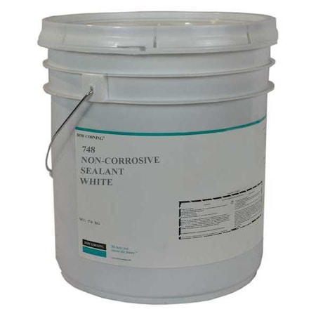 Dowsil Non-Corrosive Sealant, 22 kg, Pail, White, Silicone Base, 748 2272881