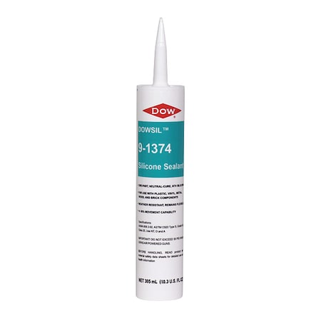 Dowsil Adhesive, 300 ml, Cartridge, Clear, Silicone Base, 9-1374 3119556