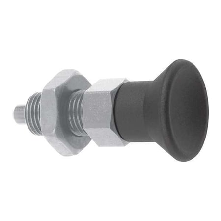 KIPP Indexing Plunger D1= M24X2, D=16, Style B, Non-Lockout w Locknut, Stainless Steel Not Hardened K0338.12516