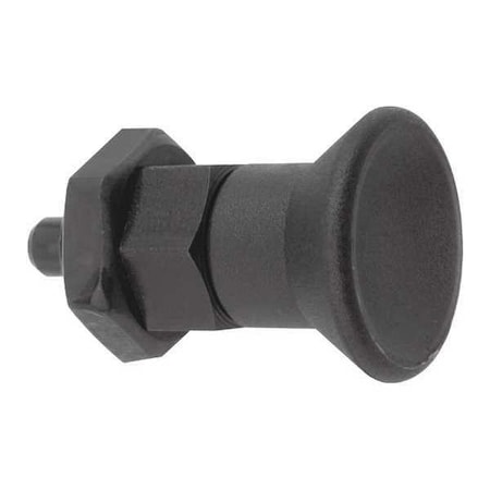 KIPP Indexing Plunger, Short, Size: 3, D1= M16X1.5, D=8, Style B, Non-Lockout W. Locknut, SS Pin Not Hard K0631.16308