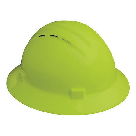 Deltaplus Hard Hat, Americana, Polyethylene, 4 Point Ratchet, Type 1, Class C, Hi-Vis Lime WEL19430HL