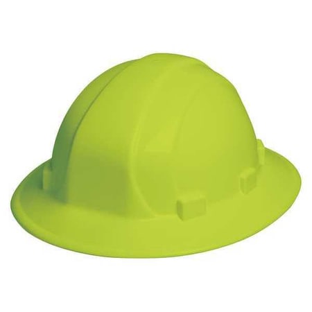 Delta Plus Hi-Viz Lime Omega II Full Brim Hard Hat Slide-Lock Suspension - 19510