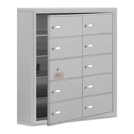 Salsbury Industries 30 1/2 in W, (2) Wide, (9) Openings, Silver 19155-10ASK