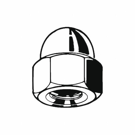 Zoro Select High Crown Cap Nut, M8-1.25, 18-8 Stainless Steel, Plain, 15 mm H, 50 PK M51400.080.0001