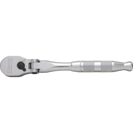 Proto 3/8" Drive  Style Hand Ratchet, 7-11/16" L, Full Polish Finish, Hand Ratchet, 3/8" Dr., 7-25/32" L J5249HTCF