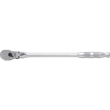 Proto 3/8" Drive 90 Geared Teeth Pear Head Style Hand Ratchet, 12-11/16" L, Full Polish Finish J5250HTCF