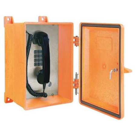 Hubbell Gai-Tronics Telephone, Analog, Orange, Surface Mount 354-001ORH1SK