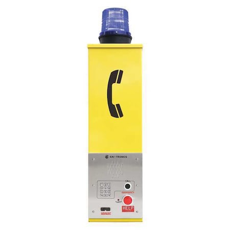 Hubbell Gai-Tronics Emergency Phone Tower, Yellow, Wall Mount 241WM-001
