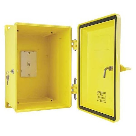 Hubbell Gai-Tronics Weatherproof Phone Enclosure, Yellow, 15"H 255-003YLLDSK