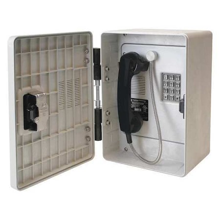 Hubbell Gai-Tronics Telephone, Analog, Gray, Surface Mount 256-001ACSK