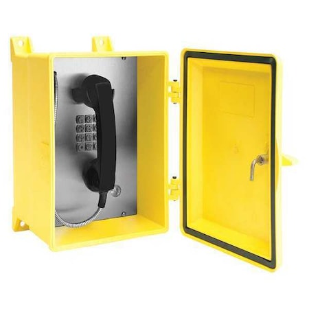 Hubbell Gai-Tronics Telephone, Analog, Yellow, Surface Mount 354-001YLACSK