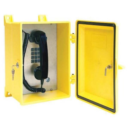 Hubbell Gai-Tronics Telephone, Analog, Yellow, Surface Mount 354-001YLSK