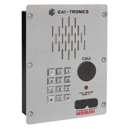 Hubbell Gai-Tronics Autodial Telephone, Analog, Silver 392-001FS