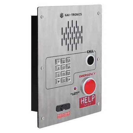 Hubbell Gai-Tronics Emergency Telephone, Analog, Silver 398-001RT