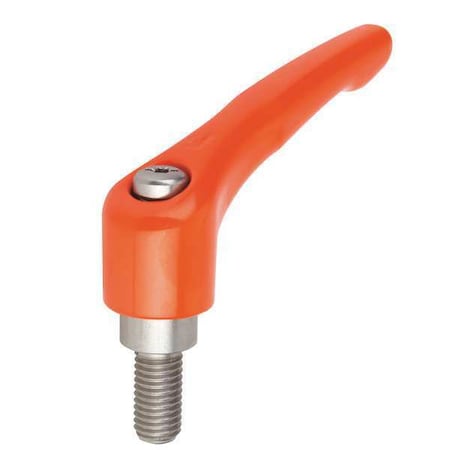 KIPP Adjustable Handle, Size: 2 1/4-20X30, Zinc Orange RAL 2004, Comp: Stainless Steel K0123.2A22X30