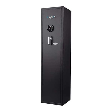 Barska Rifle & Gun Safe, Biometric Lock, 82 lbs, 4.3 cu ft, Not Rated, (2) Guns, (5) Rifles AX12752