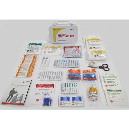 Zoro Select First Aid Kit and Housing, Metal 71 Components, 10 People Served 9999-2156