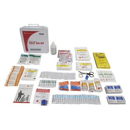 Zoro Select First Aid Kit and Housing, Metal 195 Components, 50 People Served 9999-2166