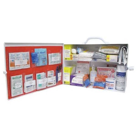 Zoro Select First Aid Kit and Housing, Metal Cabinet, 297 Components, 100 People Served 9999-7500