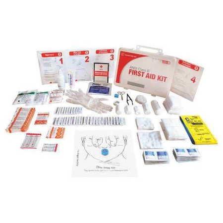 Zoro Select First Aid Kit and Housing, Plastic 207 Components, 50 People Served 9999-2160
