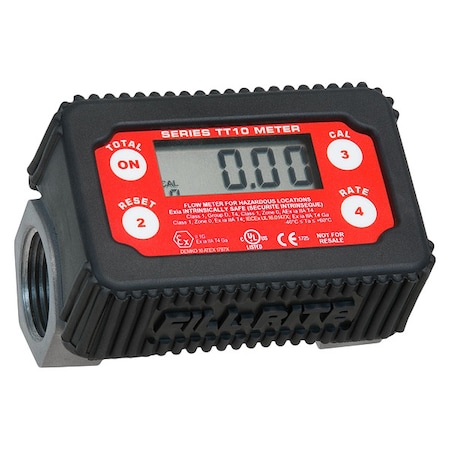 Fill-Rite Flowmeter, For 1" Pipe, FNPT, 2 to 35 gpm TT10AN