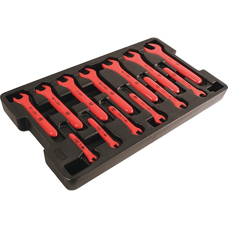 Wiha Insulated Open End Wrench Set, SAE 20194